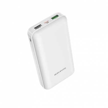 Аккумулятор внешний Borofone BT26A, Super power, 20000mAh, пластик, 2 USB выхода, дисплей, QC3.0, PD, 2.0A, цвет: белый(1/34)