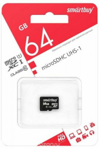 MicroSD 64GB Smart Buy Class 10 без адаптера