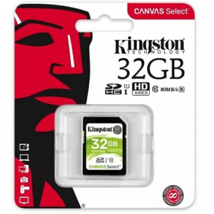 SDHC 32GB Kingston Class 10 UHS-I U1 V10 Canvas Select Plus (100 Mb/s)