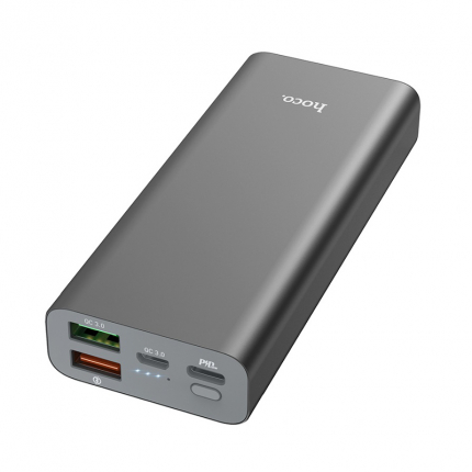 Аккумулятор внешний HOCO J51, 10000mAh, 2 USB и Type-C выходы, Micro и Type-C входы, PD3.0, QC3.0 / 2.0, LED индикатор, серый(1/34)