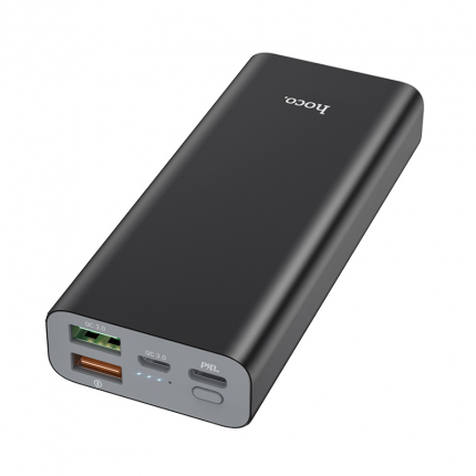 Аккумулятор внешний HOCO J51, 10000mAh, 2 USB и Type-C выходы, Micro и Type-C входы, PD3.0, QC3.0 / 2.0, LED индикатор, чёрный(1/34)