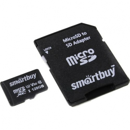 microSD 128GB Smart Buy Сlass 10 Pro UHS-I U3 (70/90 Mb/s) + SD адаптер