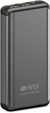 Внешний аккумулятор HIPER Power bank MS20000, 20000 mAh, Intput: micro-USB; USB-C: Output: 4xUSB 5V/2,4A; Max 12W Space Gray (1/20)