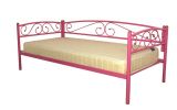 Кушетка Оптима Люкс (90х200/металлическое основание) Розовый