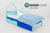 Детская кровать-домик мини Бельмарко "Skogen мятно-синий"