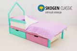 Детская кровать-домик мини Бельмарко "Skogen мятный-лаванда"