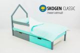 Детская кровать-домик мини Бельмарко "Skogen графит-мятный"