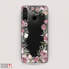 Силиконовый чехол Розовая цветочная рамка на Huawei Honor 20 Lite 2020