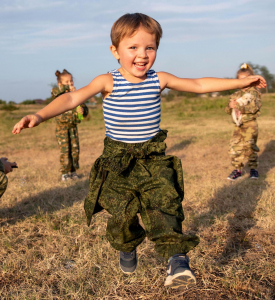 Майка  голубая полоска