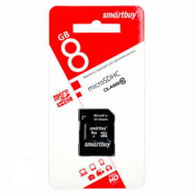 MicroSD 8GB Smart Buy Class 10 + SD адаптер COMPACT