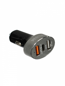 Автомобильное зарядное устройство 2xUSB 2,4A + Type-C 3A, IC, Quick Charge 3.0 VCOM <CA-M080>