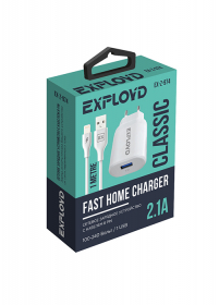Сетевое ЗУ/Exployd/8 Pin/2.1A/1хUSB/белый/Classic/EX-Z-974, шт