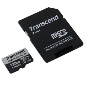 MicroSD 128GB Transcend 330S A2 V30 UHS-I U3 +SD адаптер