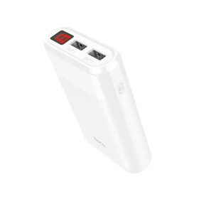 Аккумулятор внешний HOCO B35B, 8000mAh, , 2 USB 2.1A выхода, Micro-USB 2A вход, дисплей, пластик, белый (1/64)