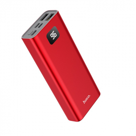 Аккумулятор внешний HOCO J46, 10000mAh, 2 USB выхода, Micro, Lightning и Type-C входы, дисплей, красный(1/43)