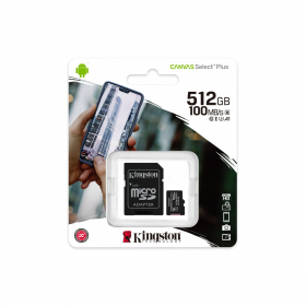 MicroSDXC 512GB Kingston Class 10 Canvas Select Plus A1 (100 Mb/s) + SD адаптер