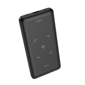 Аккумулятор внешний HOCO J50, 10000mAh, 1 USB выход, Micro, Lightning и Type-C входы, беспроводная зарядка 5W, LED индикатор, чёрный(1/39)