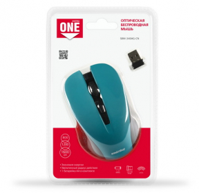 Мышь Smart Buy ONE 340AG, бирюзовая, беспроводная (1/40)