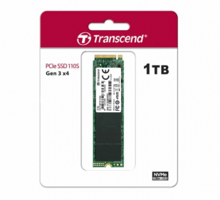 Внутренний SSD Transcend 1TB MTE110S, PCIe 3.0 x4, R/W - 1500/1800 MB/s, (M.2), 2280, 3D TLC NAND