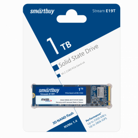 Внутренний SSD Smart Buy 1TB Stream E19T, PCIe Gen3 x4, R/W - 3300/3000 MB/s, (M.2), 2280, Phison PS5013-E19T, TLC 3D NAND