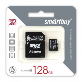 MicroSD 128GB Smart Buy Class10 UHS-I + SD адаптер