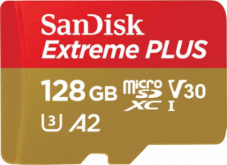 MicroSD 128GB SanDisk Class 10 Extreme Plus (170 Mb/s) + SD адаптер