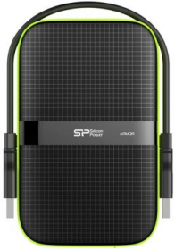 Внешний HDD Siliсon Power 4 TB A60 Armor, чёрный/зелёный, 2.5