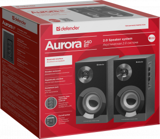 Акустическая система DEFENDER 2.0 Aurora S40 BT, черный, 40Вт, bluetooth, 220В (1/4)